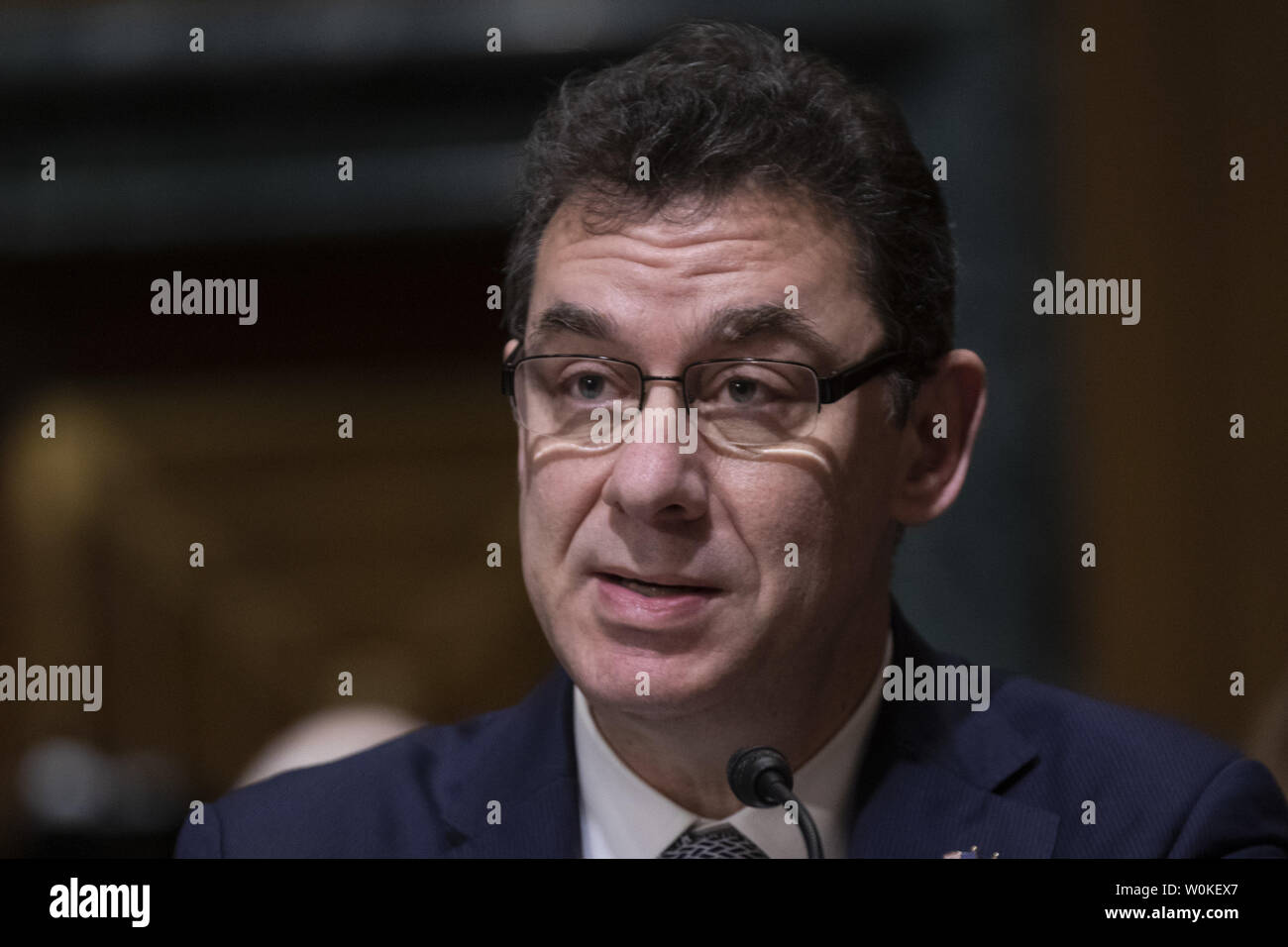 Albert Bourla, CEO of Pfizer testifies during a Senate Finance Committee hearing on Drug Pricing in America on Capitol Hill in Washington, D.C. on February 26, 2019. Photo by Alex Edelman/UPI Stock Photo