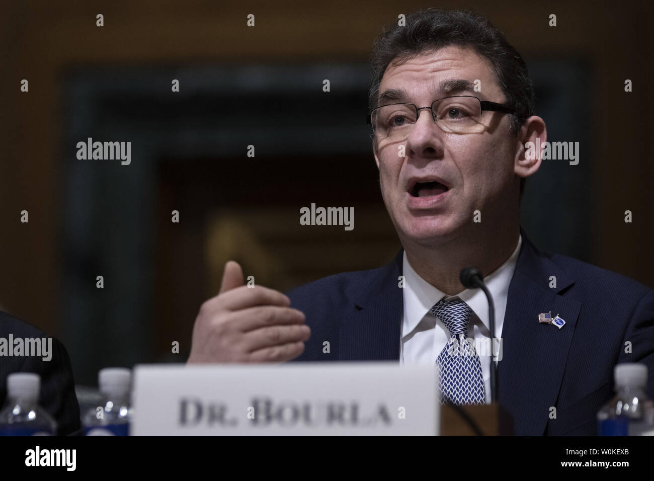 Albert Bourla, CEO of Pfizer testifies during a Senate Finance Committee hearing on Drug Pricing in America on Capitol Hill in Washington, D.C. on February 26, 2019. Photo by Alex Edelman/UPI Stock Photo