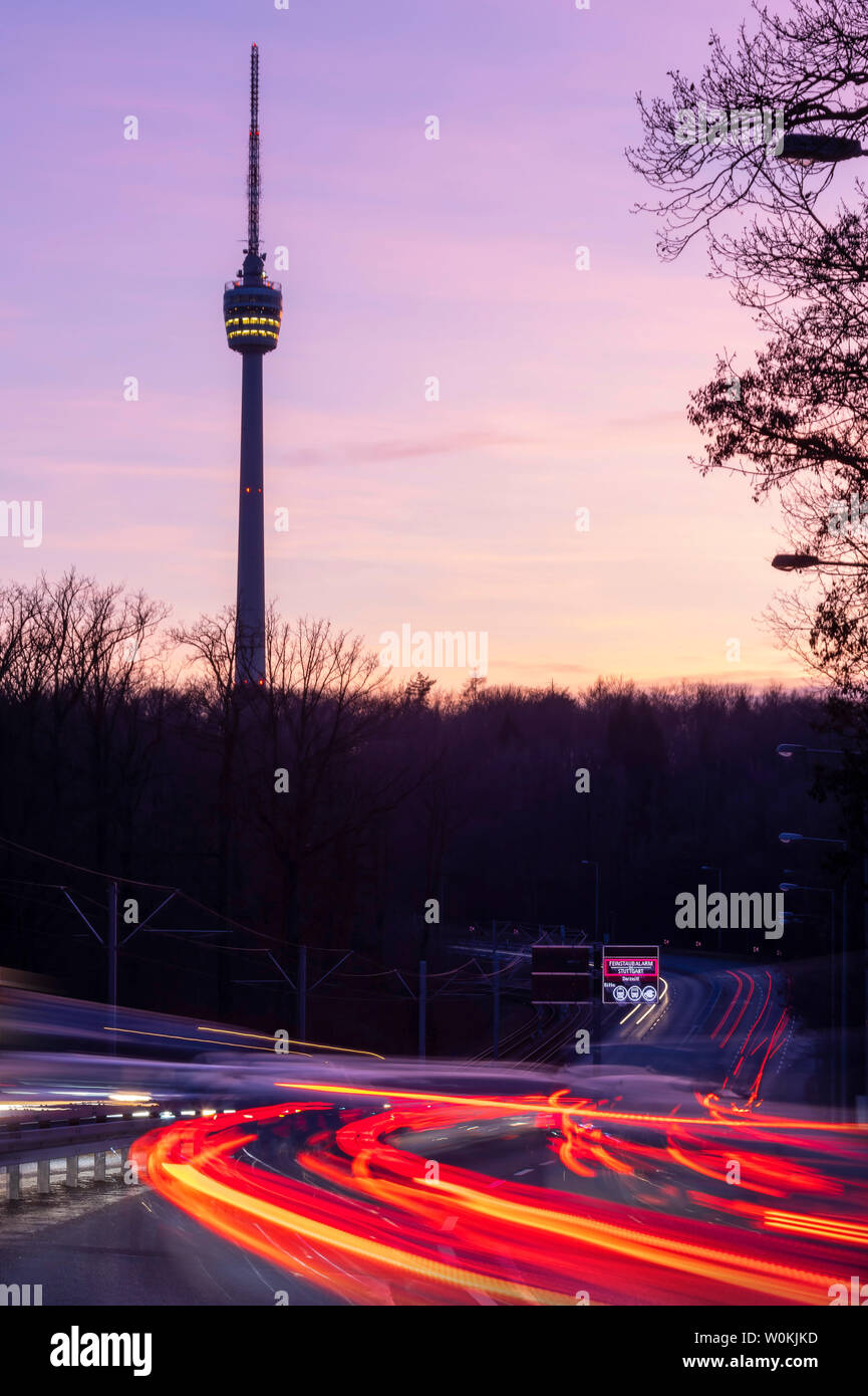 DEU, Deutschland, Stuttgart, 20.02.2019:  Fine dust alarm in Stuttgart. Drivers should refrain from driving. Stock Photo