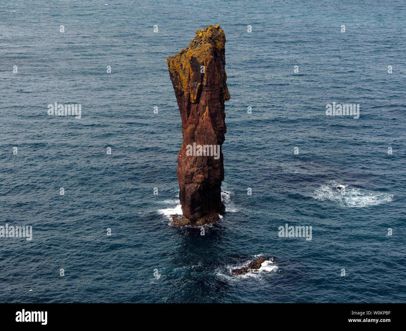 Snalda sea stack, NW Papa Stour, Shetland, Scotland Stock Photo