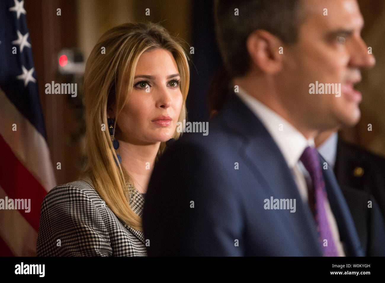 Ivanka Trump Listens To Rep Kevin Yoder R Kan Speak During A News Conference With Republican