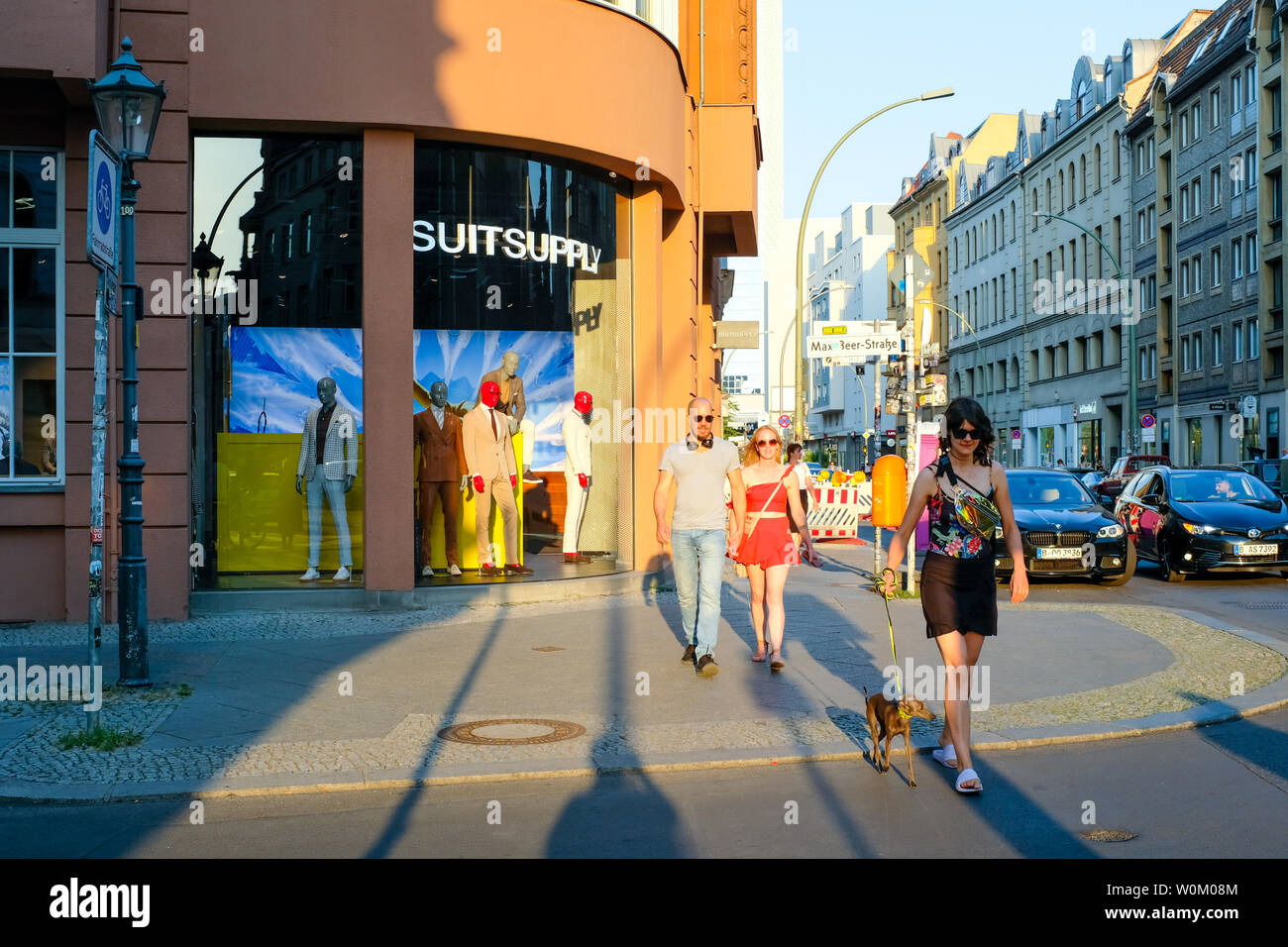 Young people walking , Central Berlin Stock Photo