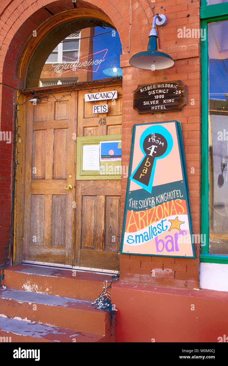 Silver King Hotel and Room 4 Bar the smallest in Arizona in Bisbee