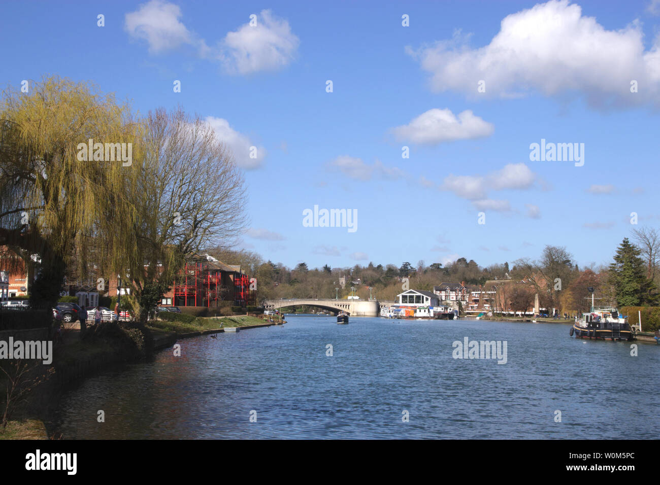 River Thames towards Caversham Bridge Reading Stock Photo