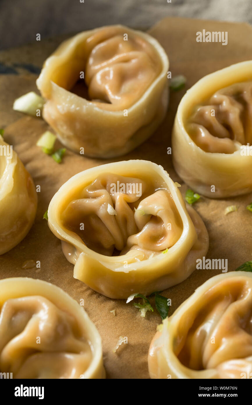 Homemade Korean Kimchi Dumplings with Dipping Sauce Stock Photo Alamy