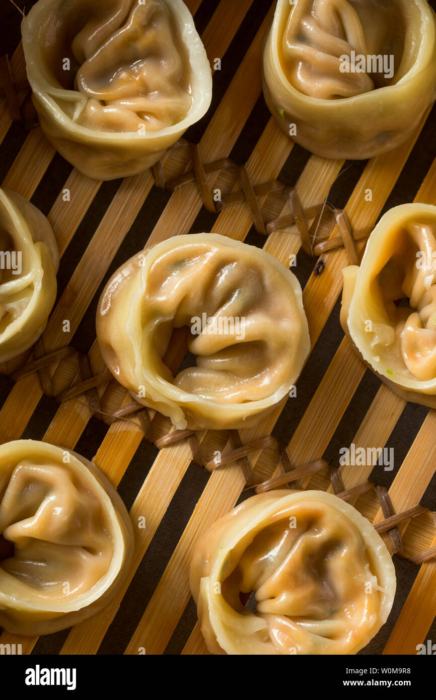 Homemade Korean Kimchi Dumplings with Dipping Sauce Stock Photo Alamy