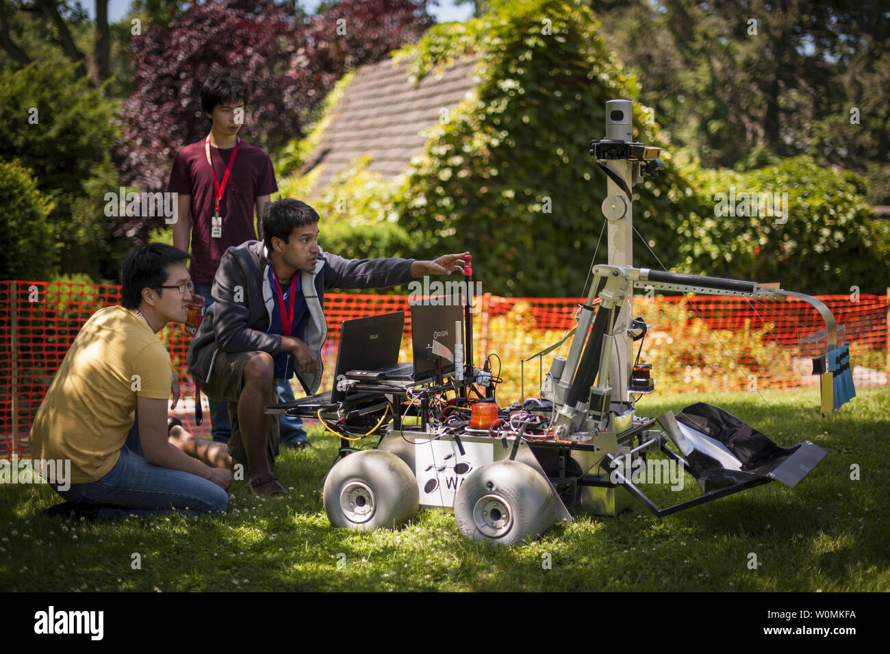 University of Waterloo (Canada) Robotics Team members test their robot