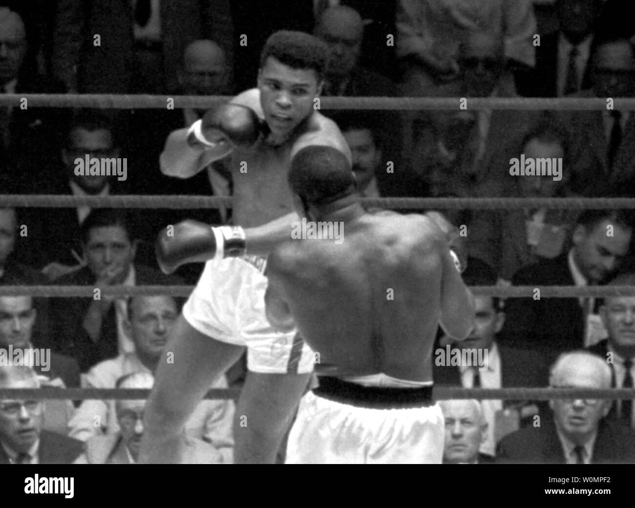 Boxing great Muhammad Ali died at the age of 74 in Phoenix, Arizona on Saturday, June 4, 2016.  He is shown as the 22-year old Cassius Clay defeating Sonny Liston  on February 25, 1964 at the Convention Hall in Miami, Florida. After this fight, Cassius Clay changed his name to Muhammad X and then to Muhammad Ali.   UPI Stock Photo