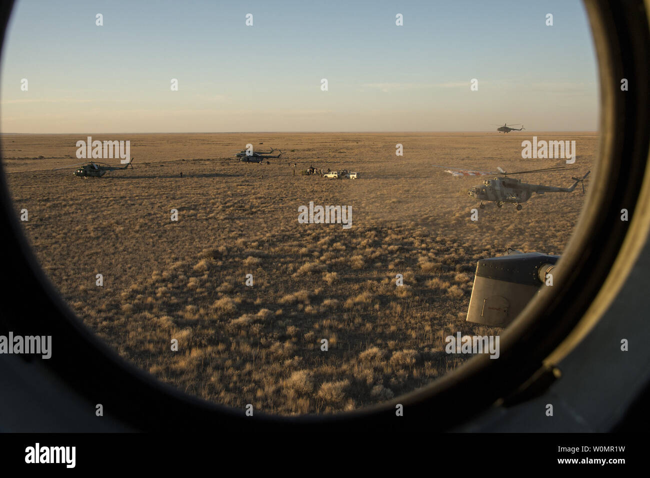 Russian Search and Rescue teams arrive at the Soyuz TMA-20M spacecraft shortly after it landed with Expedition 48 crew members NASA astronaut Jeff Williams, Russian cosmonauts Alexey Ovchinin, and Oleg Skripochka of Roscosmos near the town of Zhezkazgan, Kazakhstan on Wednesday, Sept. 7, 2016(Kazakh time).  Williams, Ovchinin, and Skripochka are returning after 172 days in space where they served as members of the Expedition 47 and 48 crews onboard the International Space Station.   NASA Photo by Bill Ingalls/UPI Stock Photo