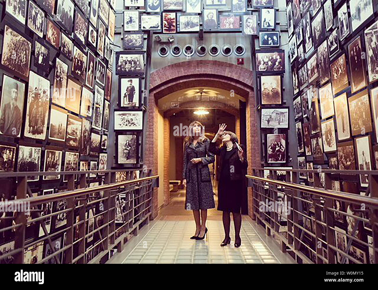 First Lady Melania Trump is pictured visiting the Holocaust Museum in Washington, D.C., on January 25, 2018. Accompanying the photographs she posted on Twitter, the president's wife wrote, 'Thank you @HolocaustMuseum for a powerful & moving tour that honors the millions of innocent lives lost, and educates us on the tragedies and effects of the holocaust.  Photo via FLOTUS/Twitter Stock Photo