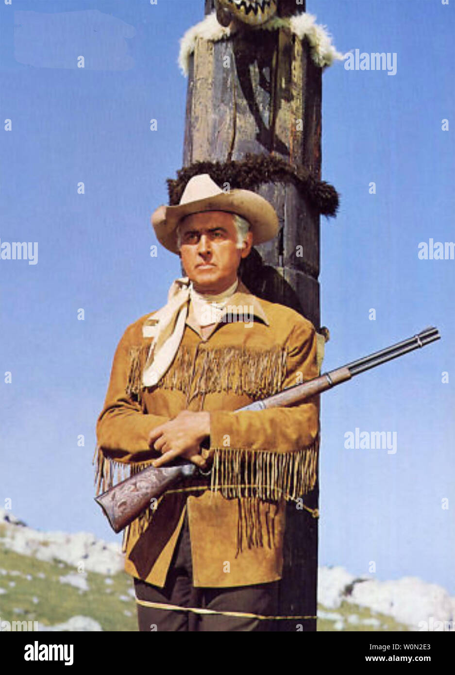 AMONG VULTURES aka Frontier Hellcat 1964 Columbia Pictures film with Stewart Granger Stock Photo