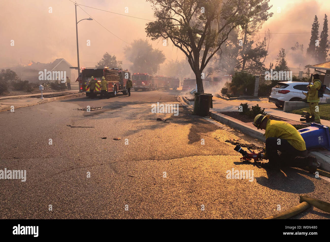 Members of a Santa Barbara County (SBC) 5engine, along with a Battalion Chief Strike Team, are