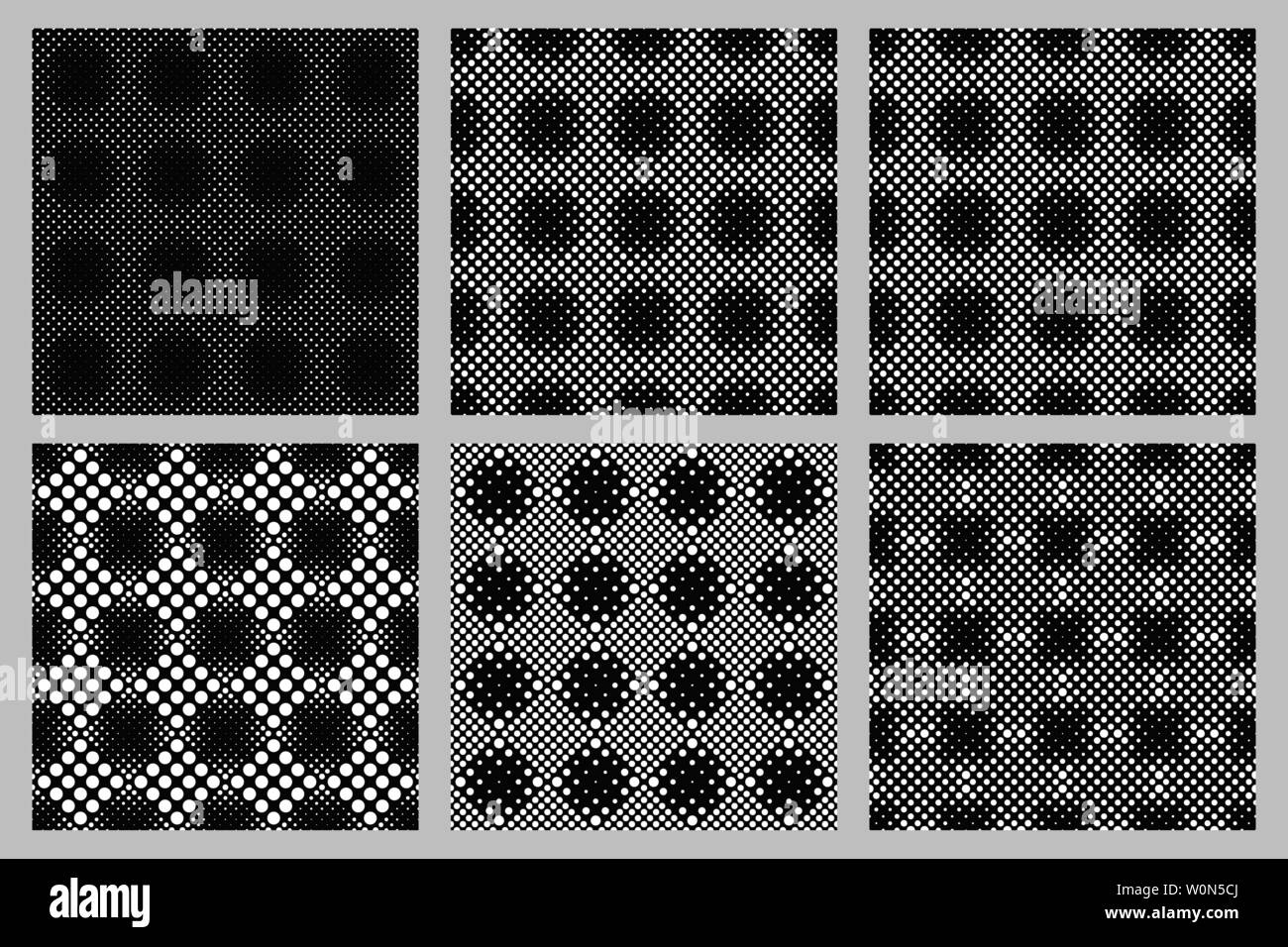 Seamless geometrical circle pattern background set - vector graphic ...