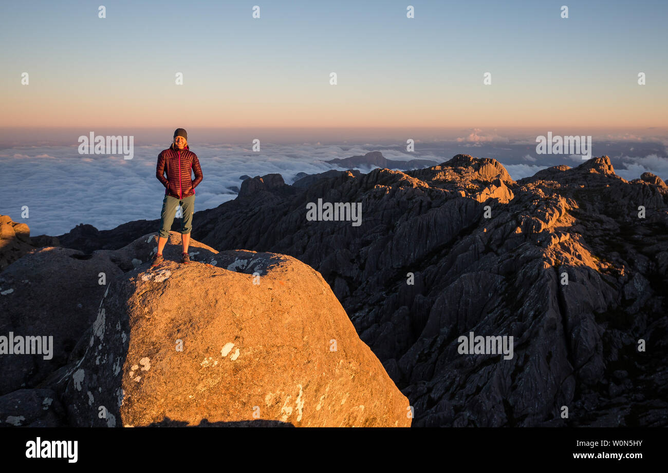 summit sunrise trekking in andringitra national park Stock Photo
