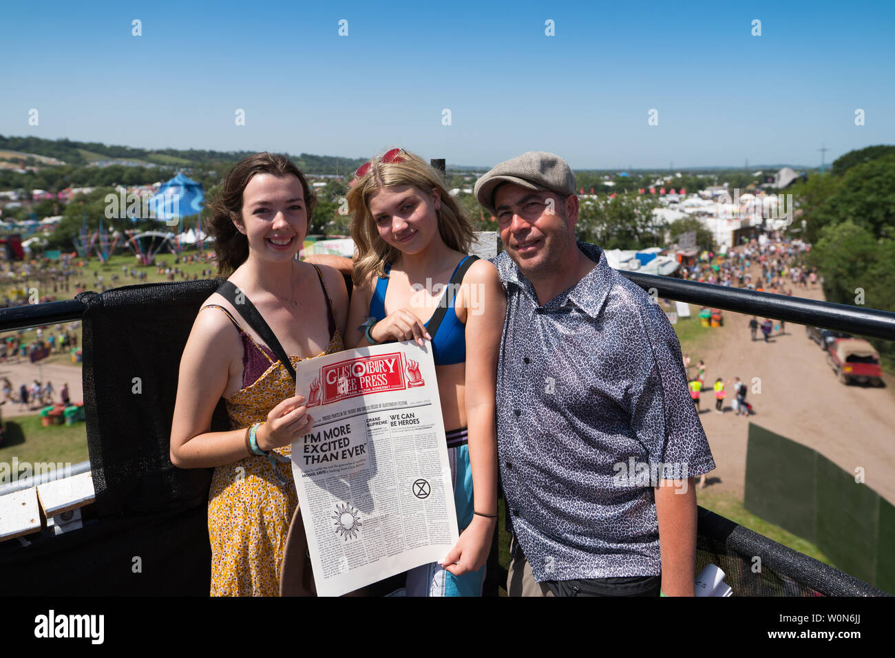 Glastonbury, UK. Thursday, 27 June, 2019. Views of the 2019 Glastonbury Festival. Photo: Roger Garfield/Alamy Live News Stock Photo