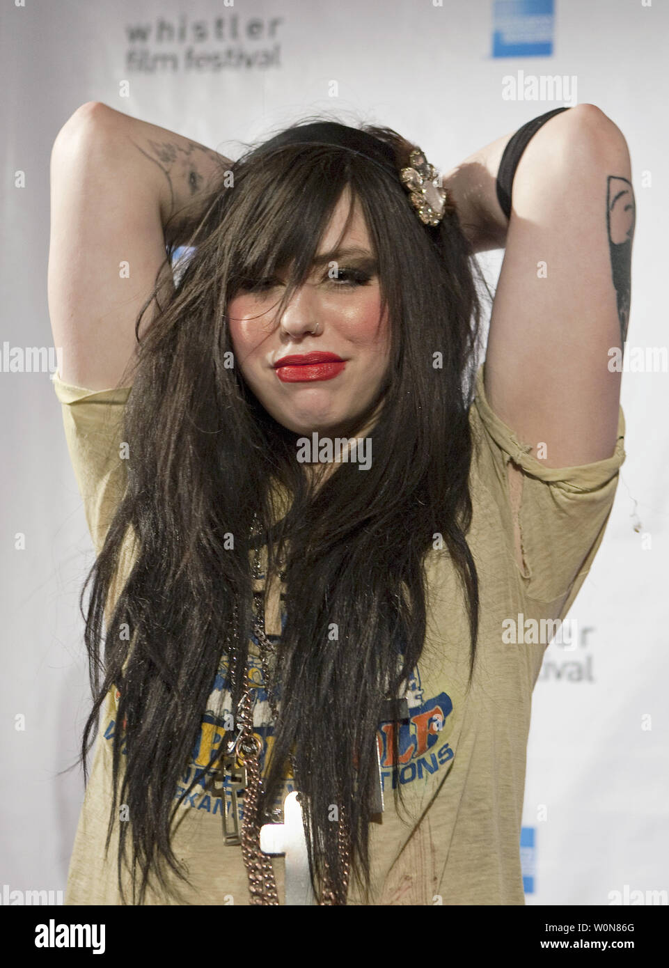 Actress Care Failure (Caroline Kawa) arrives on the red carpet for