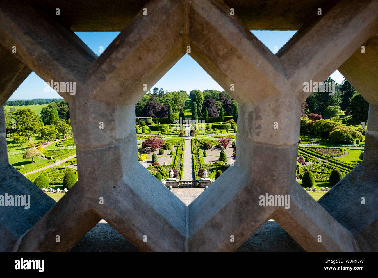 Drummond Castle Gardens at Drummond Castle in Perthshire, Scotland , UK Stock Photo