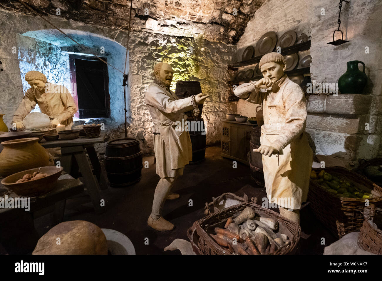 Interior of the Great Kitchens at Stirling Castle in Stirling, Scotland, UK Stock Photo