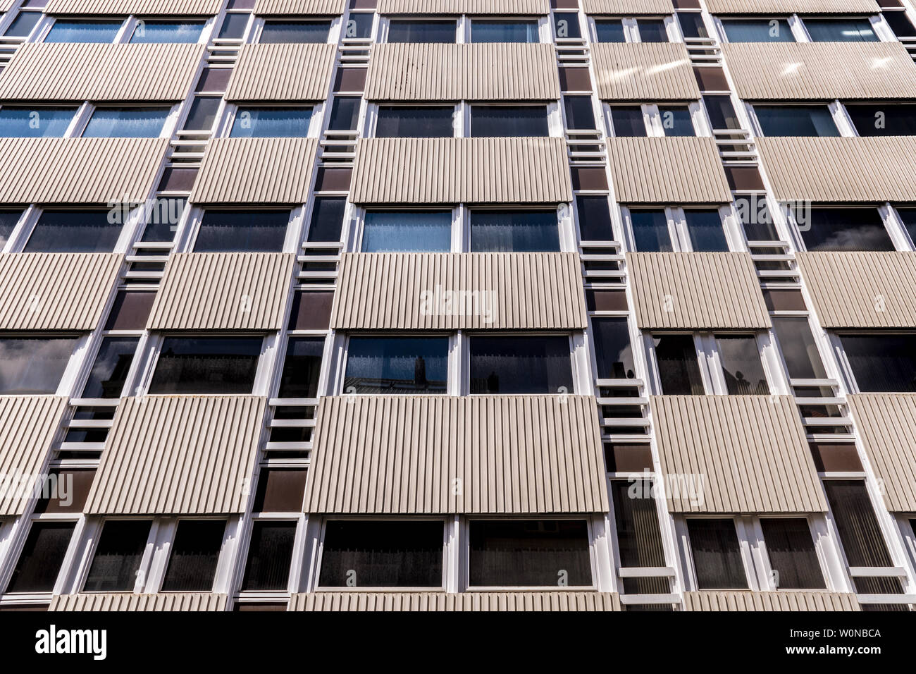 Modern facade of apartment block - Brussels, Belgium. Stock Photo