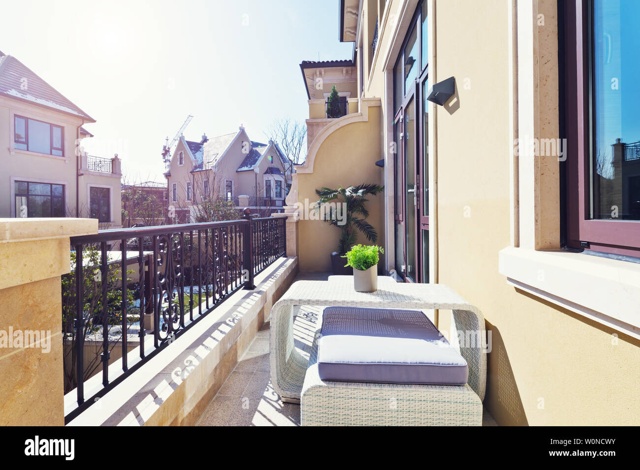 The interior of modern balcony Stock Photo Alamy