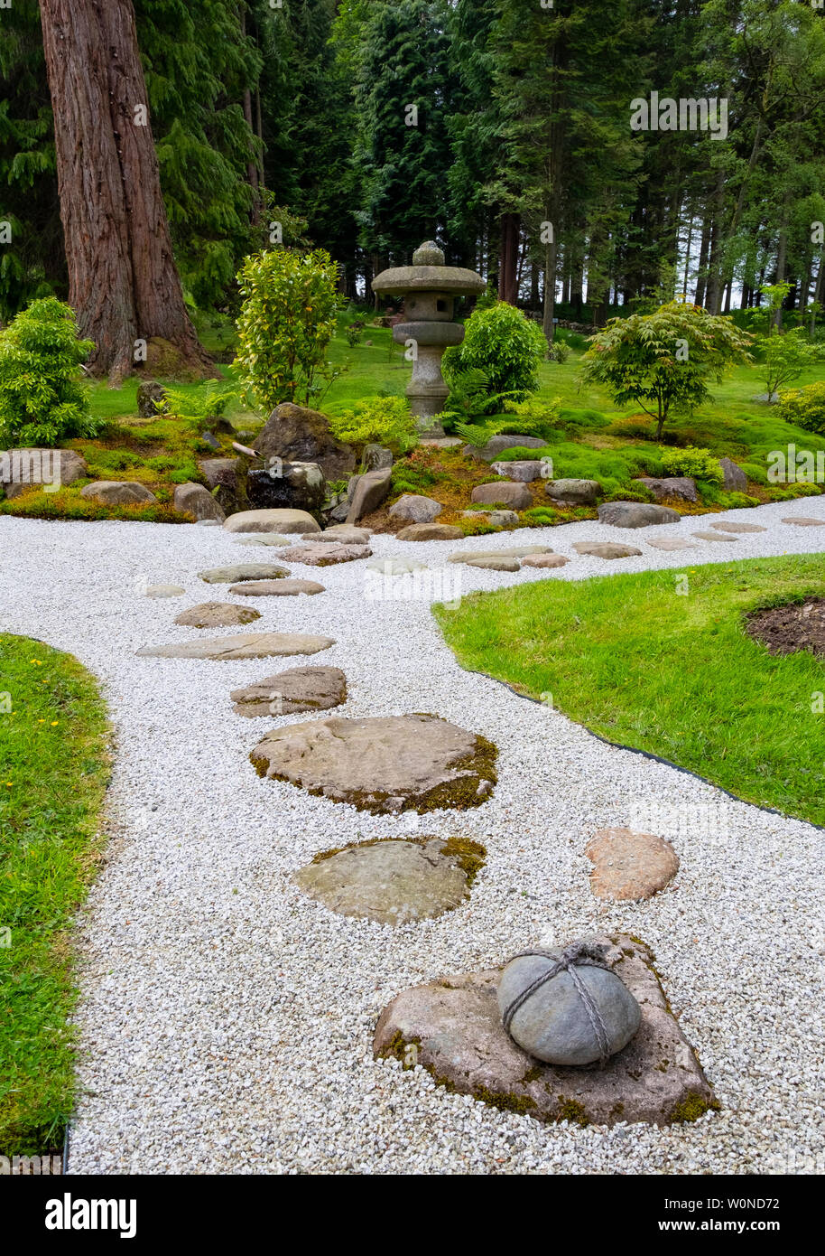 View Of The New Japanese Garden At Cowden In Dollar Clackmannanshire Scotland Uk Stock Photo Alamy