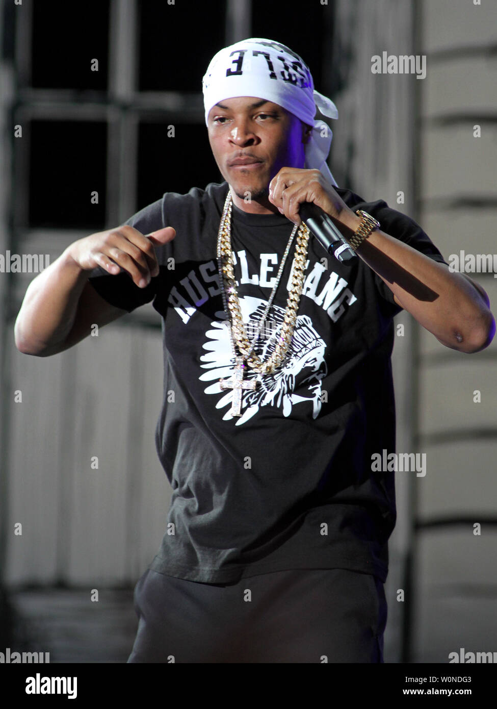 T.I. performs in concert on Lil Wayne's America's Most Wanted tour at the Cruzan Amphitheatre in West Palm Beach, Florida on July 14, 2013. UPI/Michael Bush Stock Photo