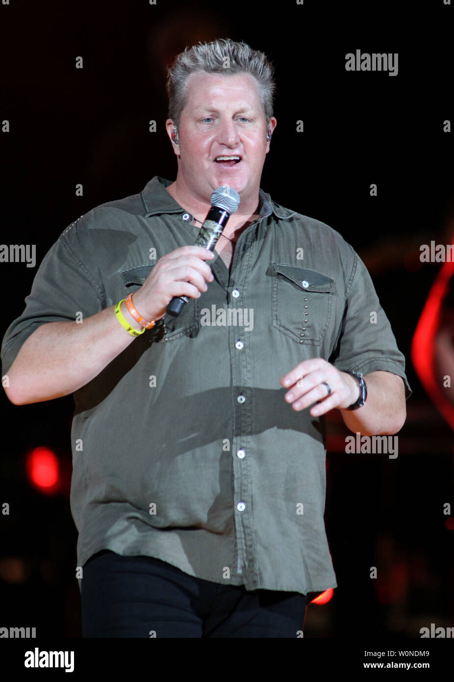 Gary LeVox with Rascal Flatts performs in concert at the Cruzan Amphitheatre in West Palm Beach, Florida on September 13, 2014. UPI/Michael Bush Stock Photo