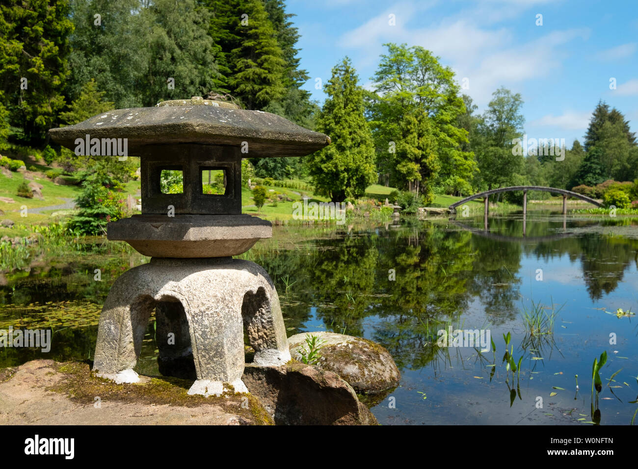 View of the new Japanese Garden at Cowden in Dollar, Clackmannanshire, Scotland, UK Stock Photo
