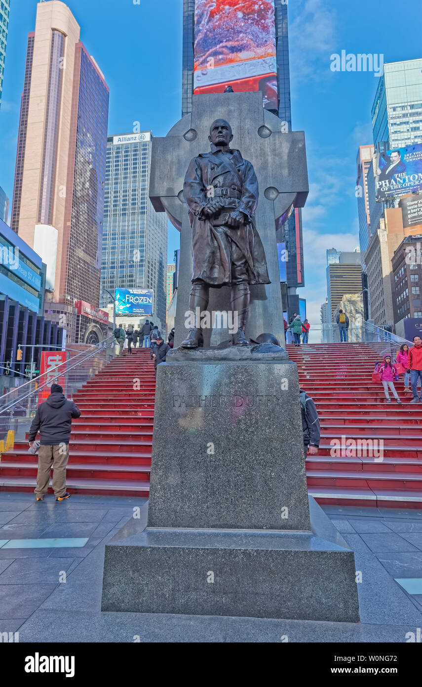 New York Times Square Father Francis Duffy statue Stock Photo Alamy