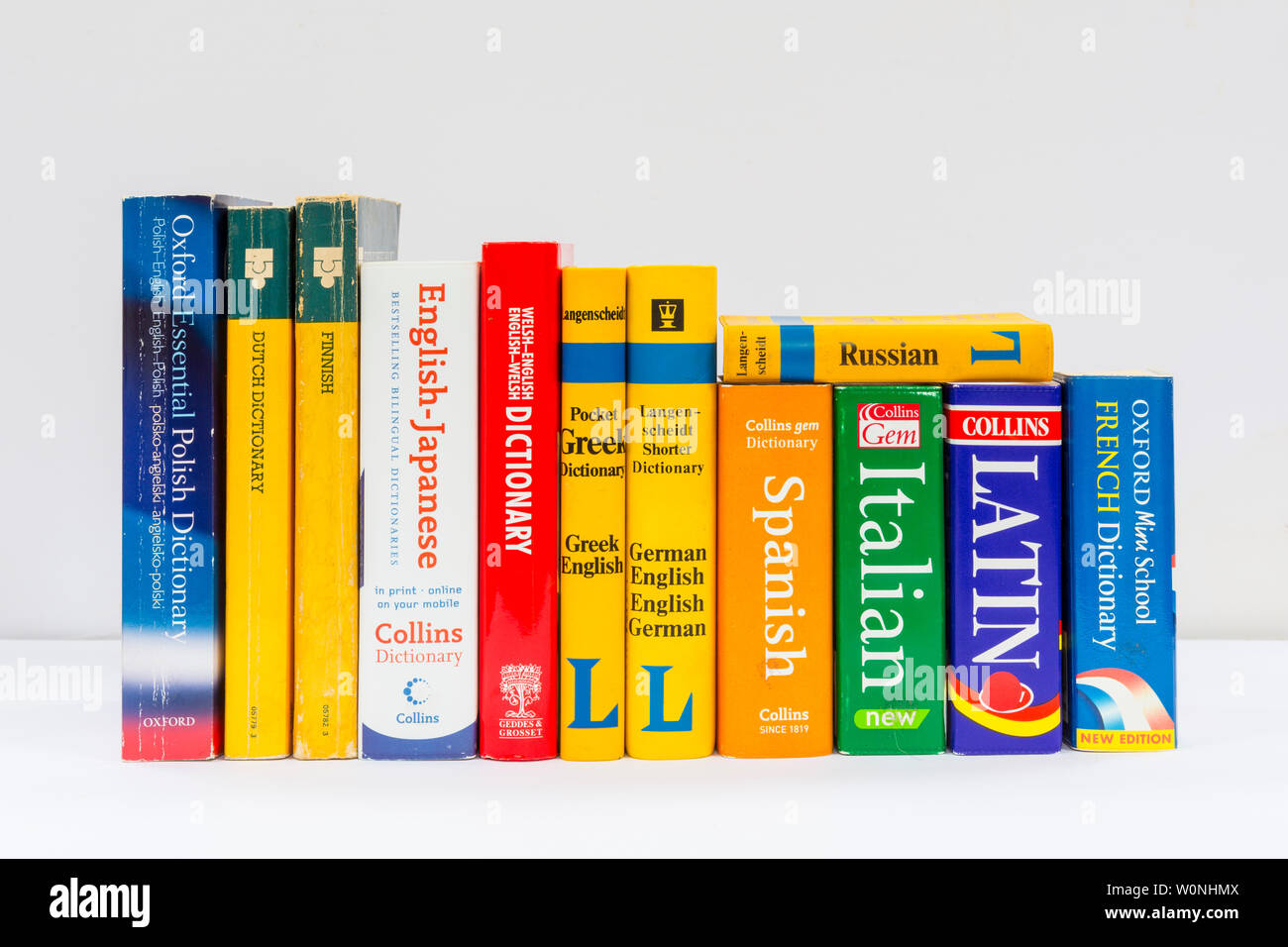 Foreign language dictionaries. Stock Photo