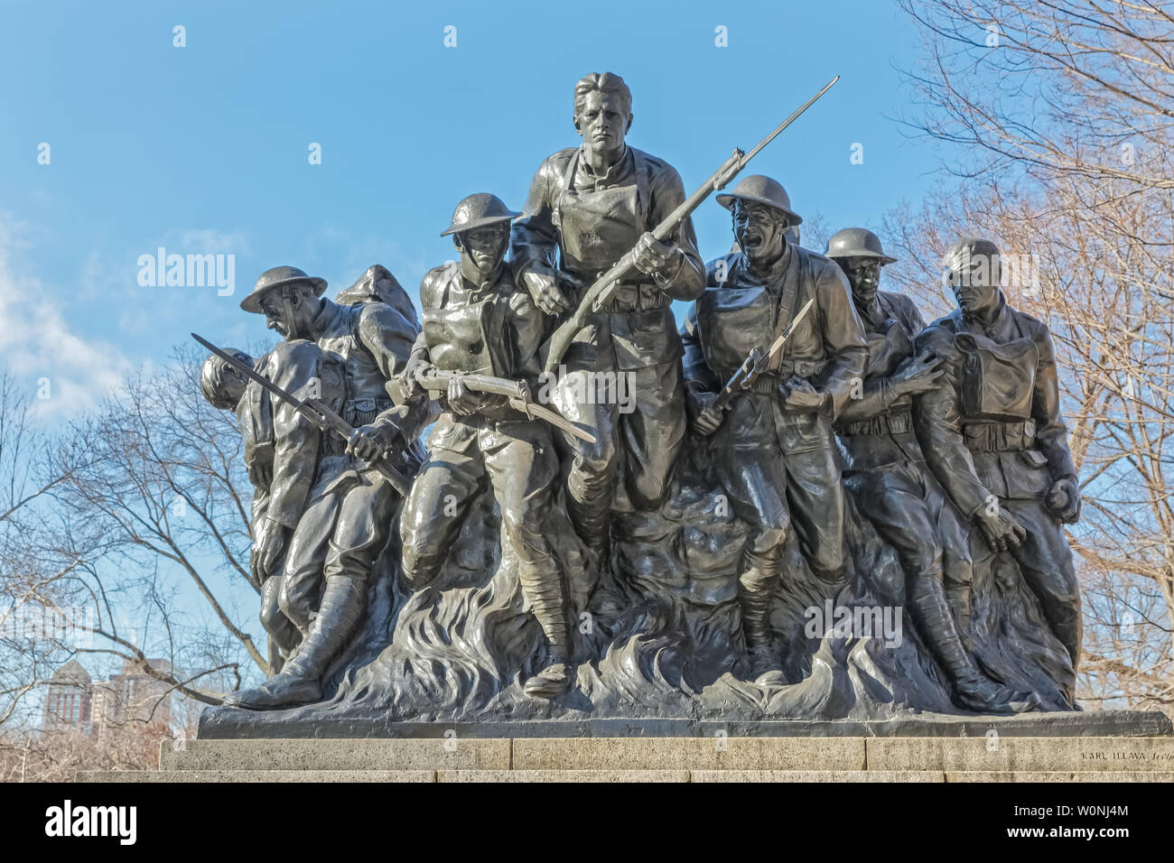 New York Central Park 107th Infantry Memorial sculpture Stock Photo Alamy