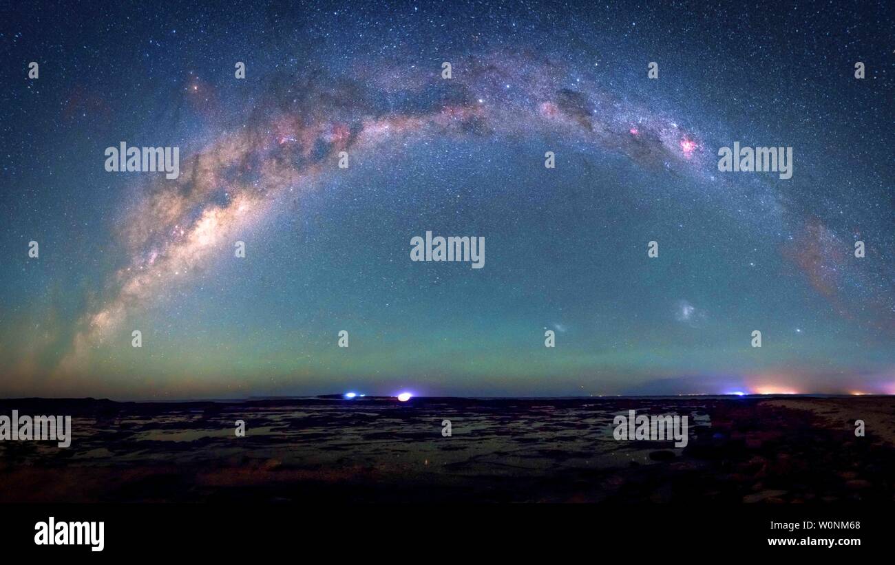 Australian starry sky, the Milky Way in the southern hemisphere Stock Photo