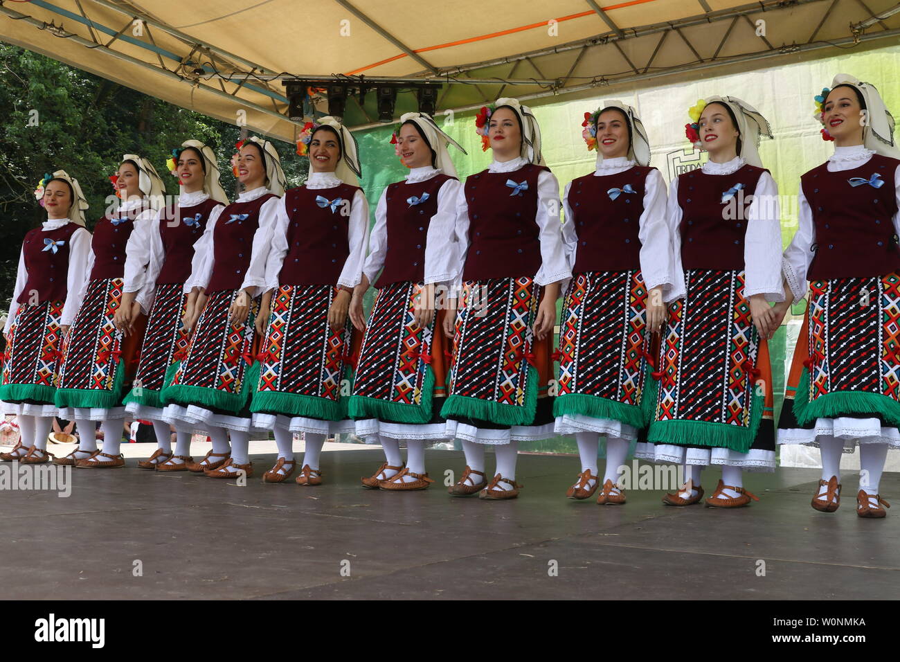 Vratsa, Bulgaria - June 23, 2019: People in traditional authentic folk