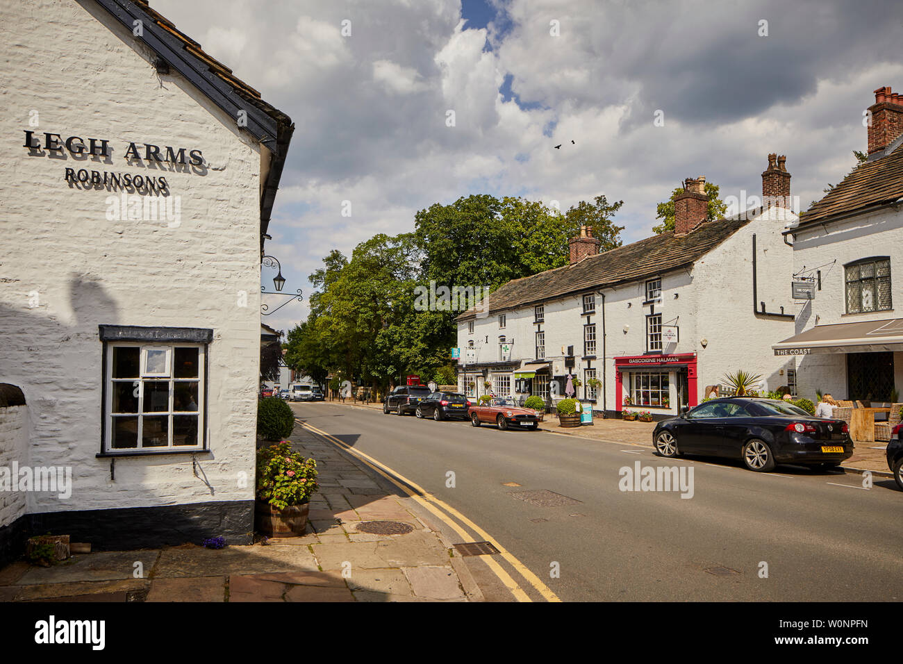 Prestbury is a village and civil parish in Cheshire, England. About 1.5 miles north of Macclesfield Stock Photo