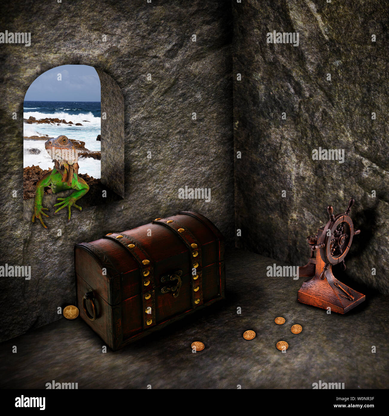 Treasure of the Caribbean - Photoshop Composing Stock Photo