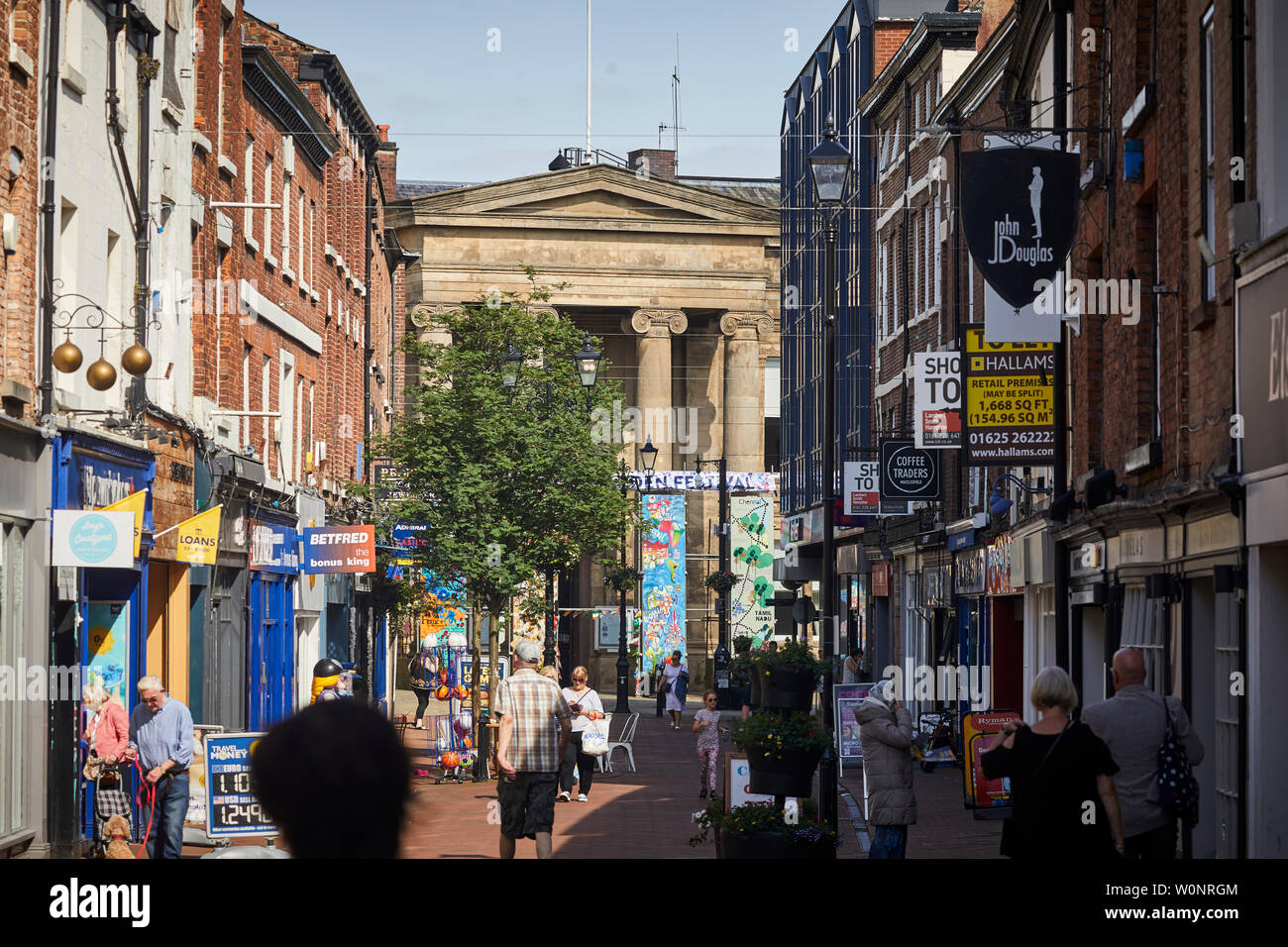 Macclesfield town centre high street hires stock photography and