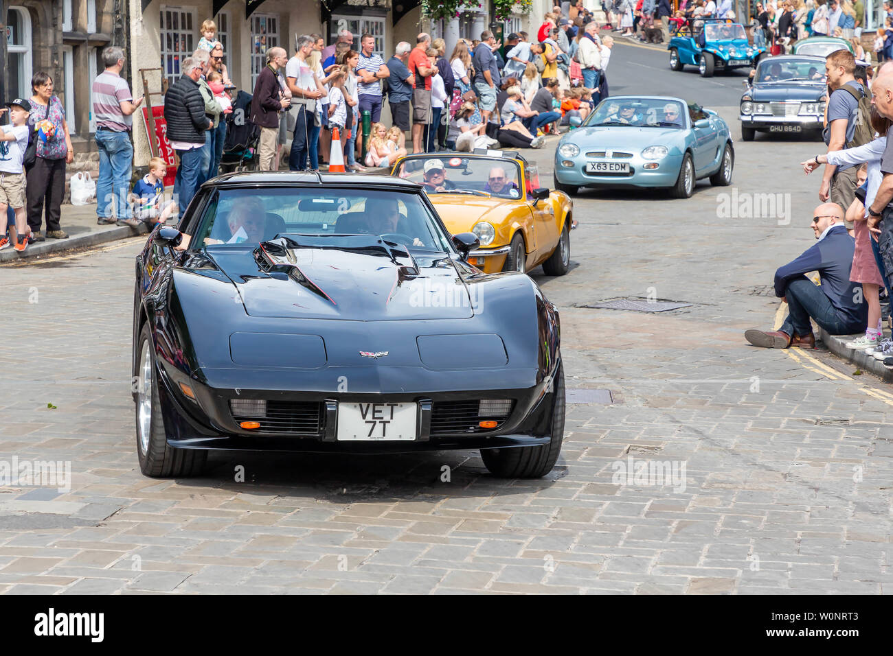 Classic Chevrolet Corvette Stingray In The Lymm Historic Transport Parade Through The Village Streets Stock Photo Alamy