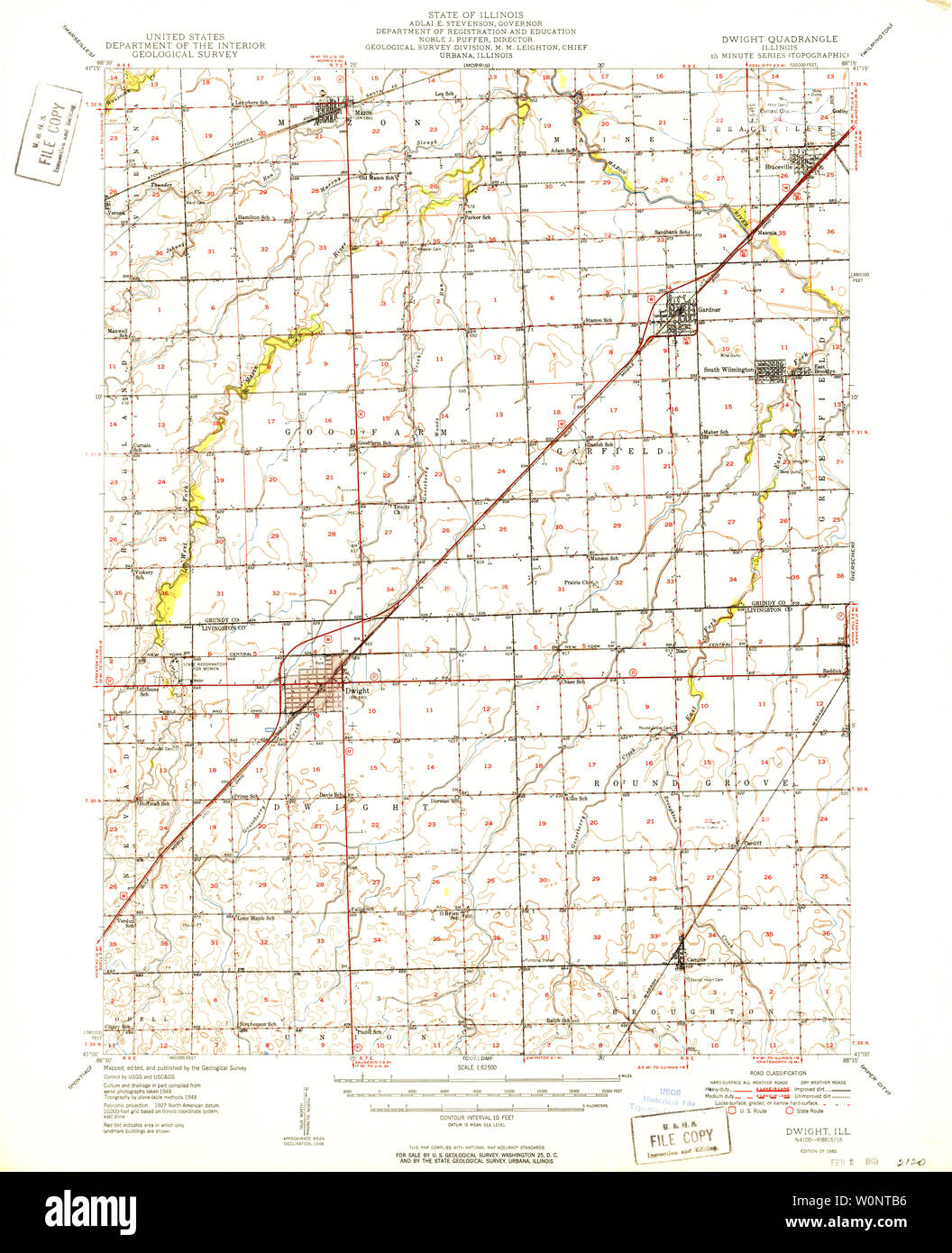 Map of dwight hi-res stock photography and images - Alamy
