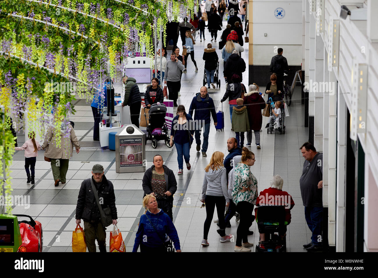Shoppers in Merseyway in Stockport town centre Stock Photo Alamy