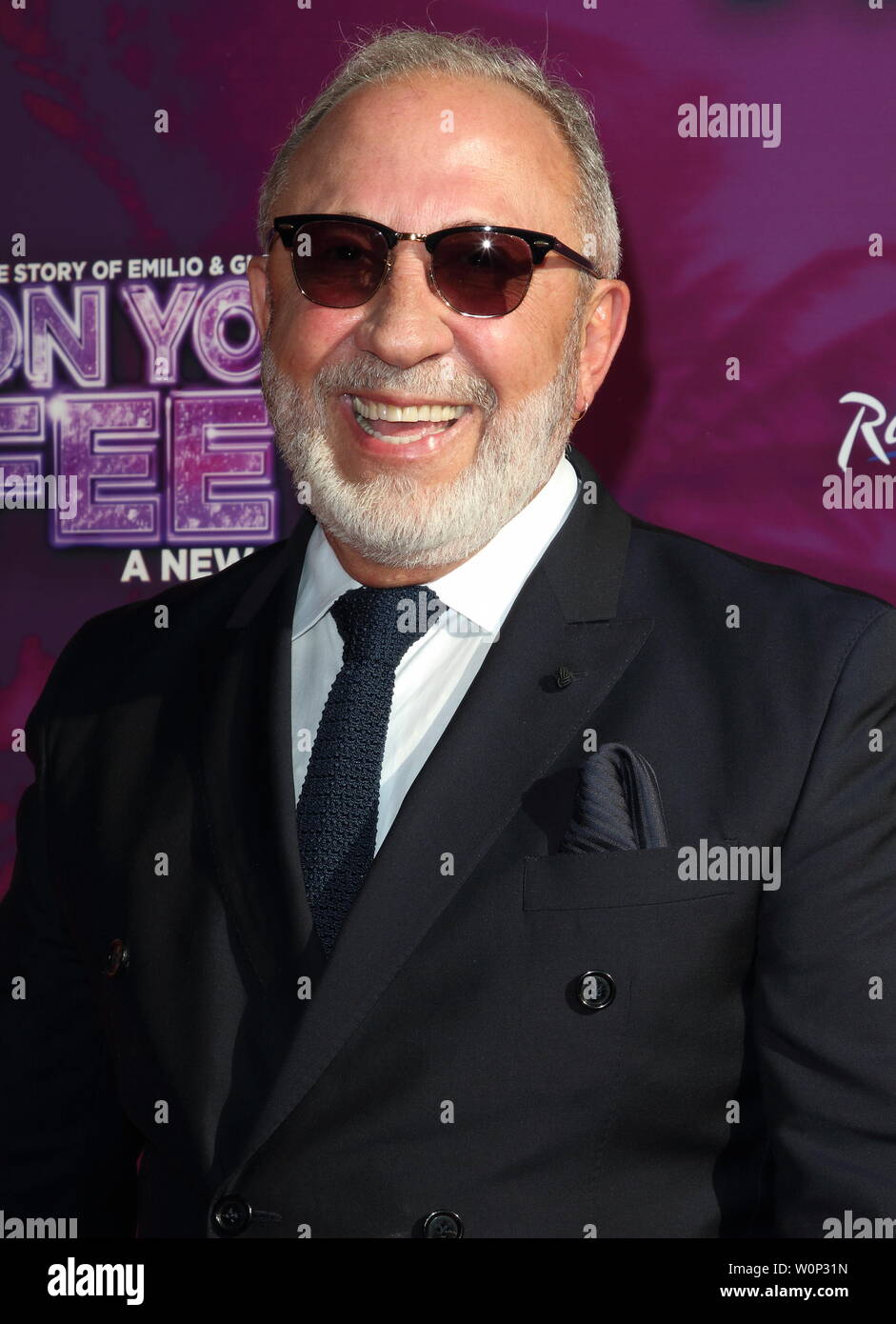 Emilio Estefan arrives on the red carpet during the On Your Feet Press