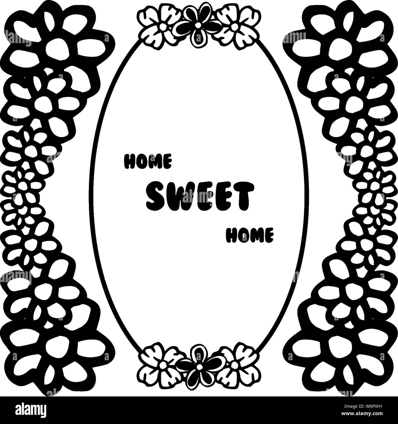 Vector illustration beautiful wreath frame for decoration home sweet ...