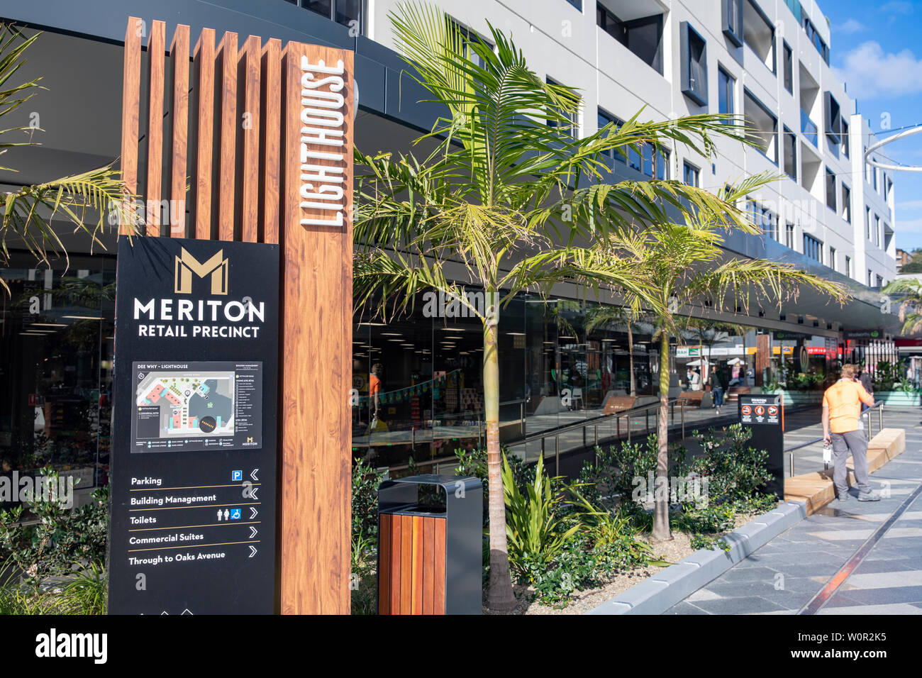 Sydney,Meriton living and retail precinct in Dee Why, mixed use development of apartments, cafes and retail,Sydney,Australia Stock Photo