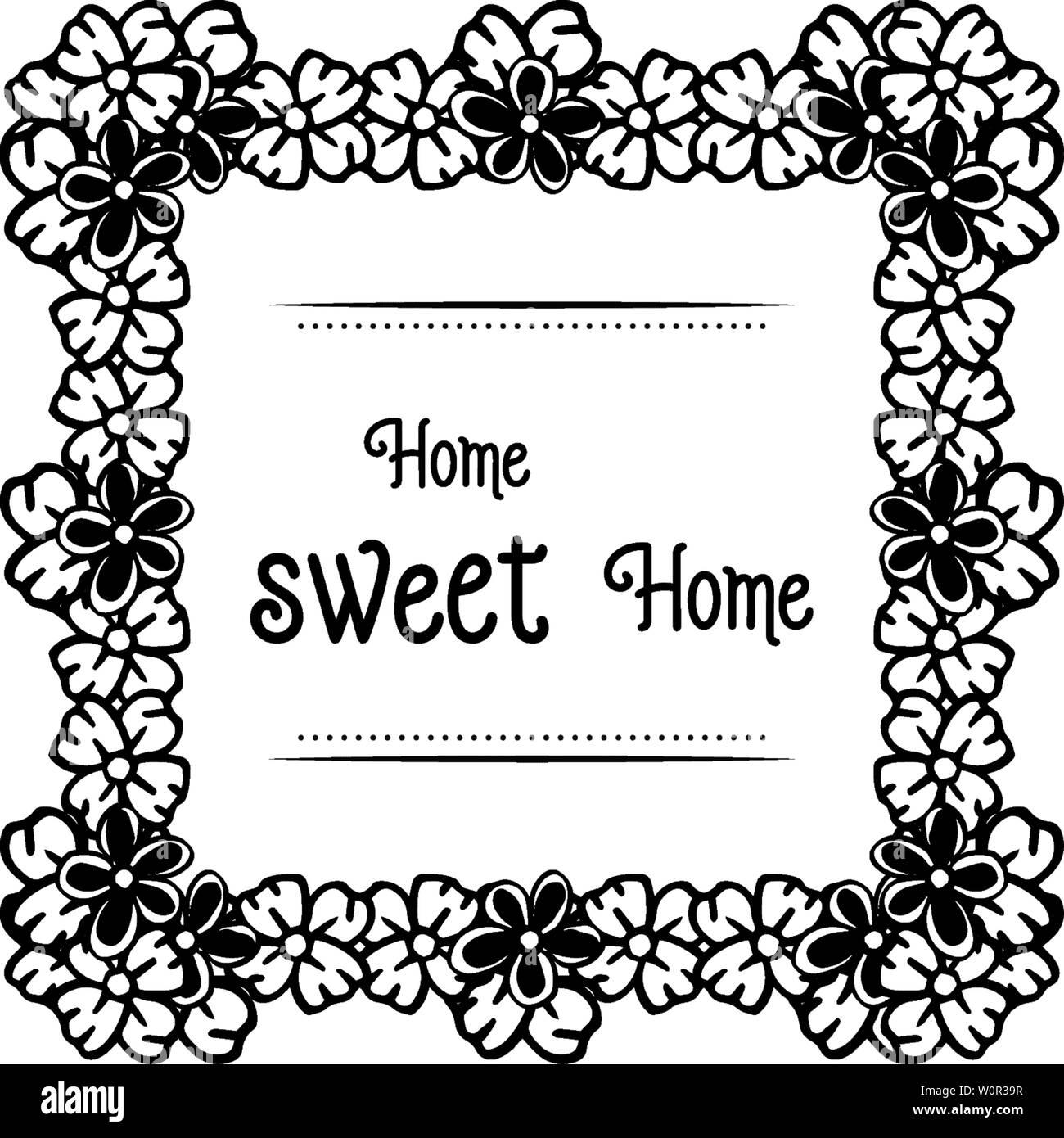 Vector illustration invitation card with decorative flower frame hand ...