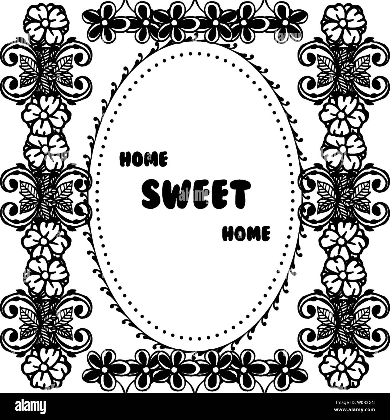 Vector illustration invitation card with decorative flower frame hand ...