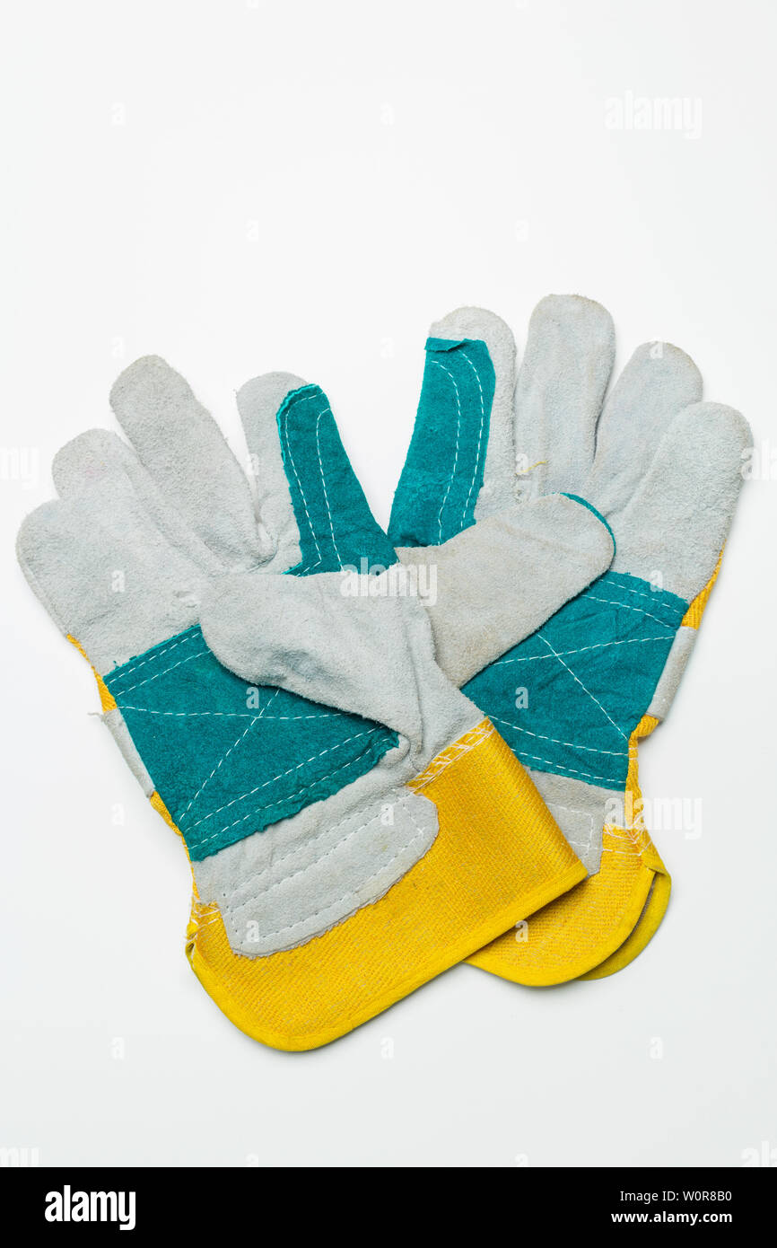Working mens gloves isolated on white background Stock Photo