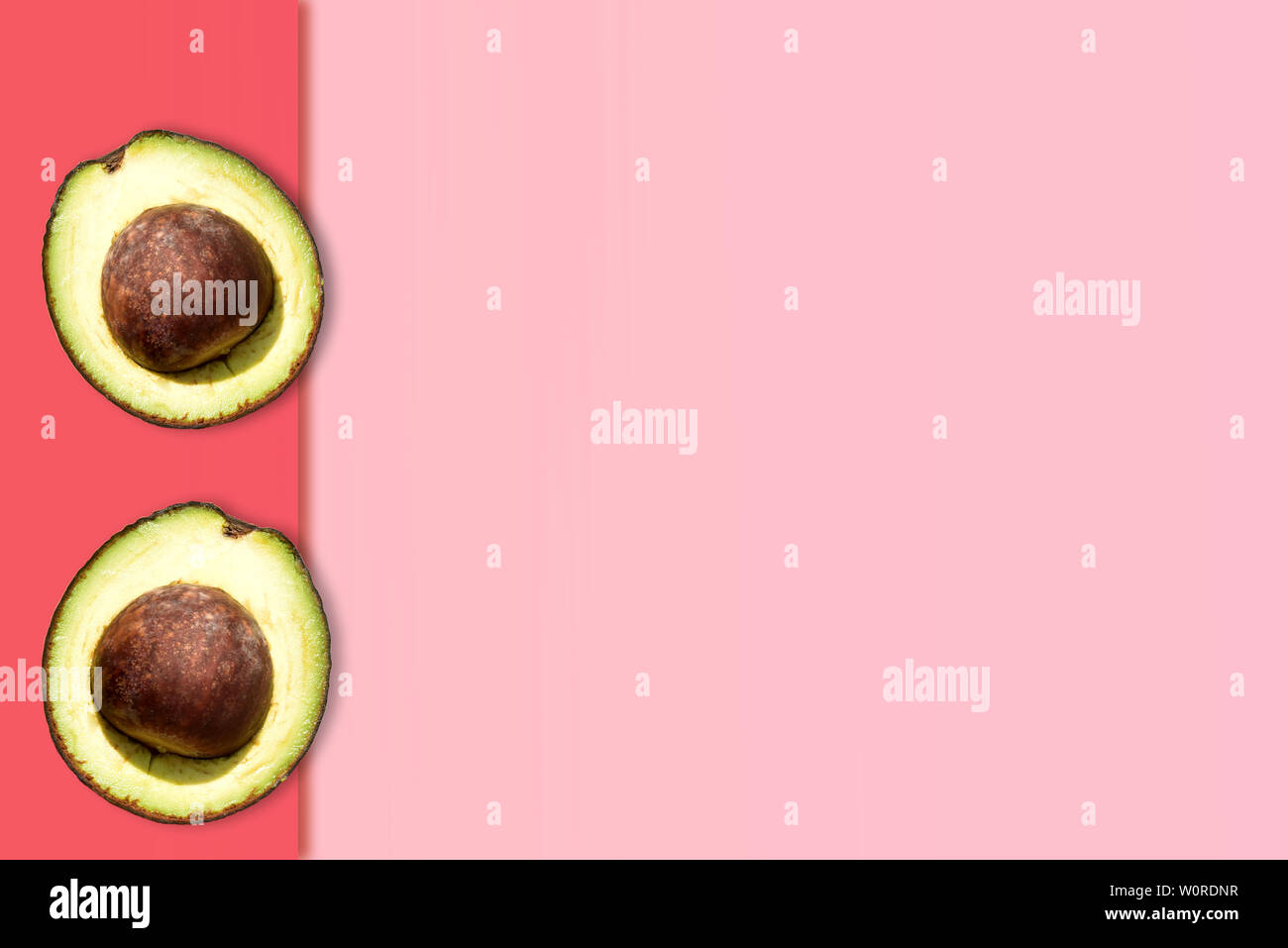 Creative layout made of avocado on the green background. Flat lay. Food ...