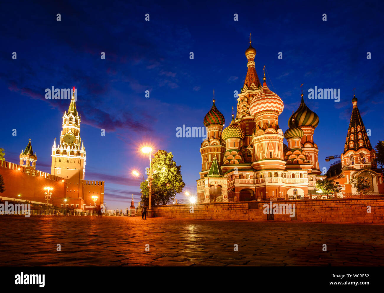 Scenic view of St. basil Cathedral on the Red Square in Moscow, Russia ...