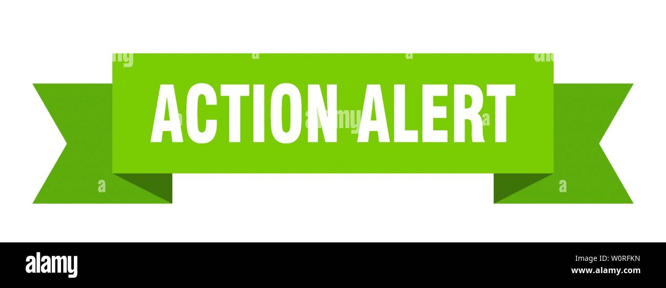 action alert ribbon. action alert isolated sign. action alert banner ...