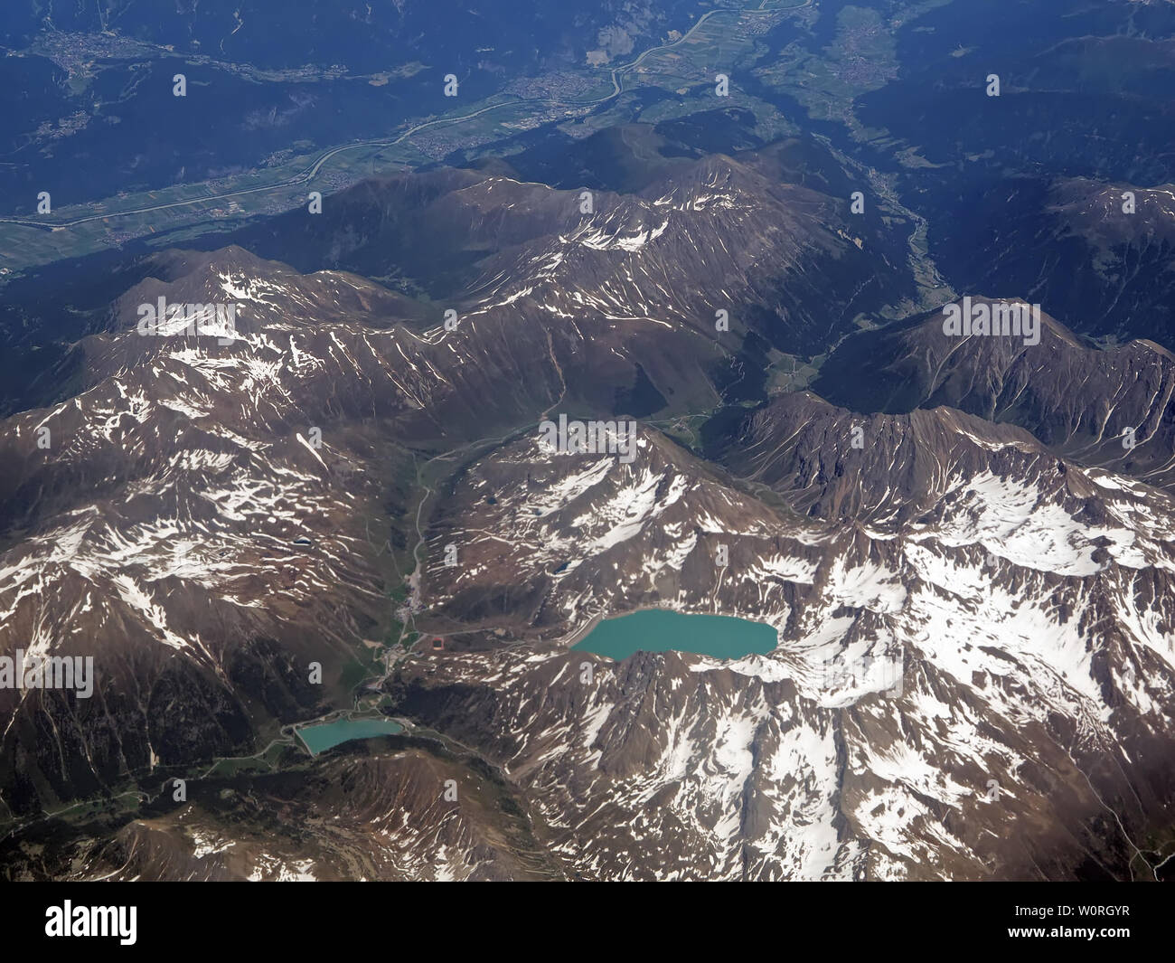 Aerial view of the Italian Alps seen from an airplane Stock Photo - Alamy