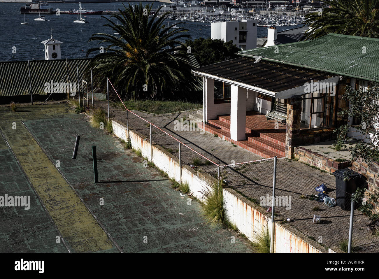 The neglected Simons Town tennis courts in the False Bay town on South  Africa's Cape Peninsula in South Africa Stock Photo - Alamy